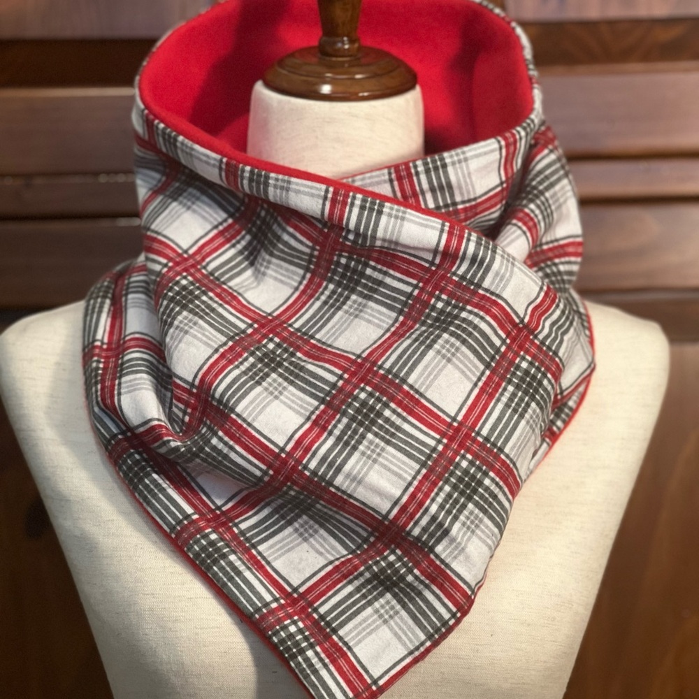 Red and Black Plaid Scarf